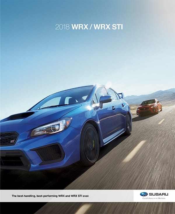 Subaru brochure cover and interior spread